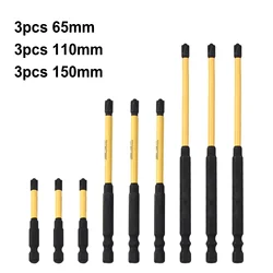 Magnetic Screwdriver Bit Nutdriver FPH2 FPH2 Electrician Special HRC60 Hardness Cross Impact Screwdriver Bit Tool 65/110/150mm