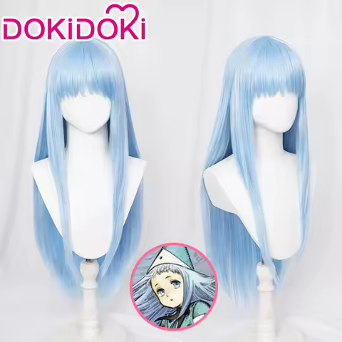 IN STOCK Richeh Wig Cosplay Anime Witch Hat Atelier DokiDoki Wig Richeh Women Long Blue Hair Heat Resistant Free Wig Cap