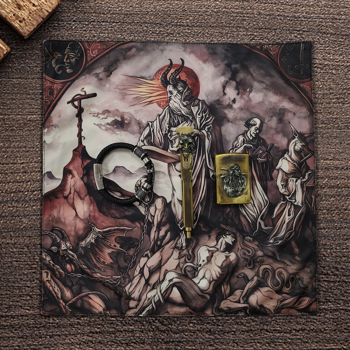 

Square Handkerchief EDC Hank for Knife Beads Decoration Outdoors Pocket Men's Handerkerchief Personality Style