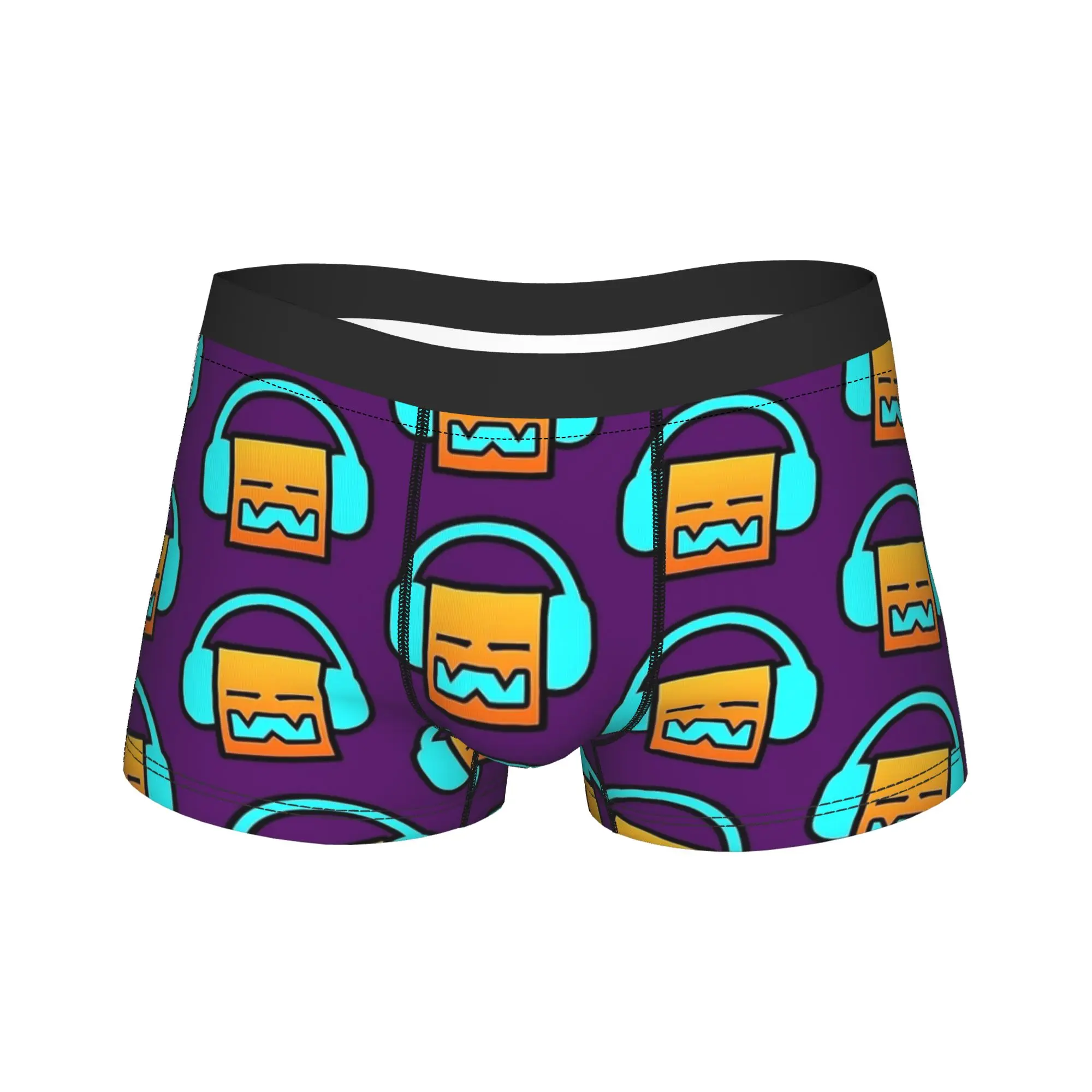 Man Geometrys Dashs Game Long Underwear  Humor Boxer Briefs Shorts Panties Male Polyester Underpants Plus Size