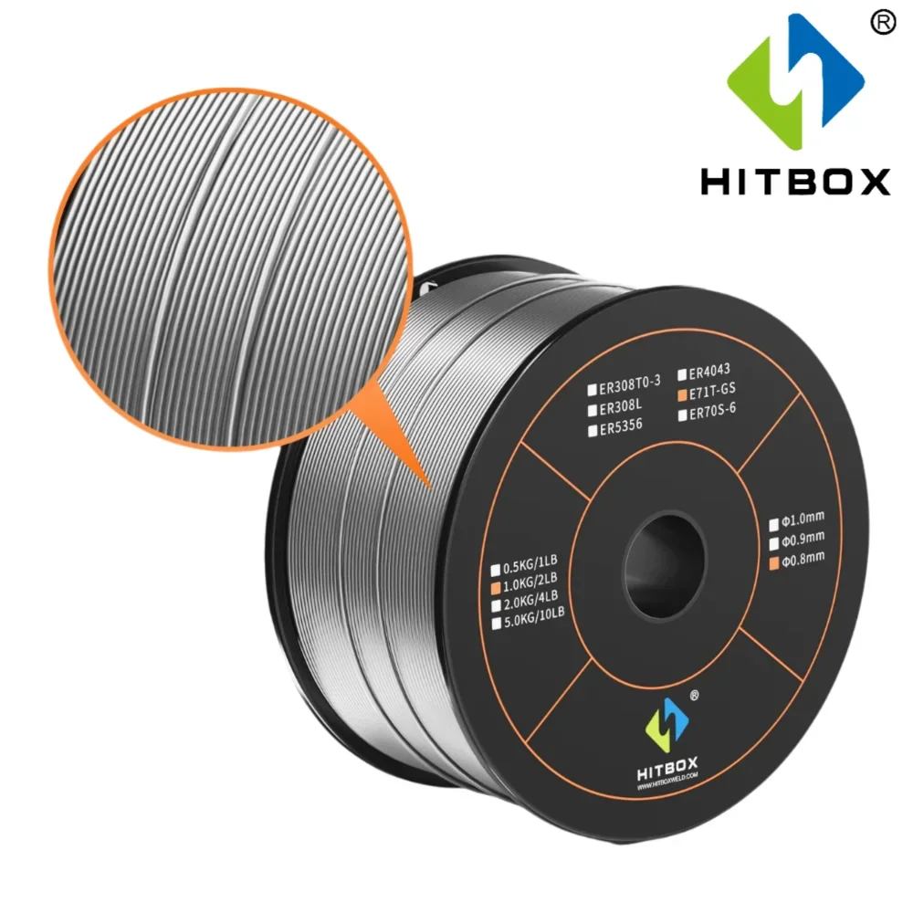 

HITBOX E71T-GS промывочная порошковая проволока 0,8 мм 1 кг 1 шт. порошковая безагазовая сварочная машина MIG аксессуары для всех PrositionWeiding