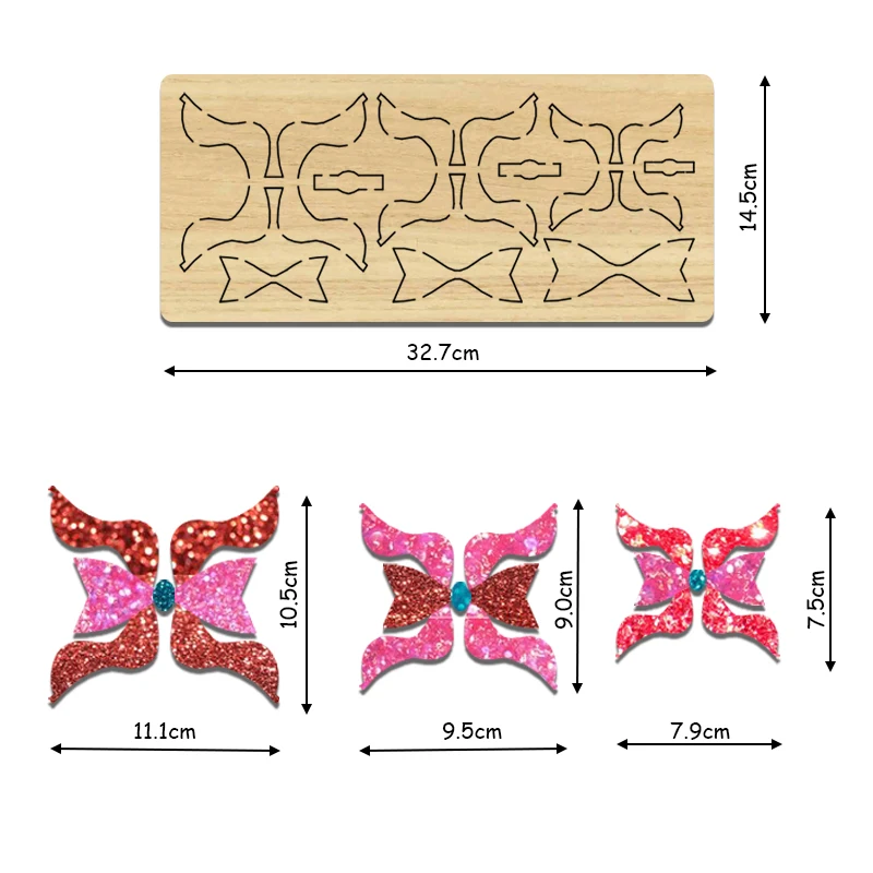 

Three Horn Shaped Hair Clips, Combined Wooden Cutting Die, That Is Suitable for Most Machines, BY52