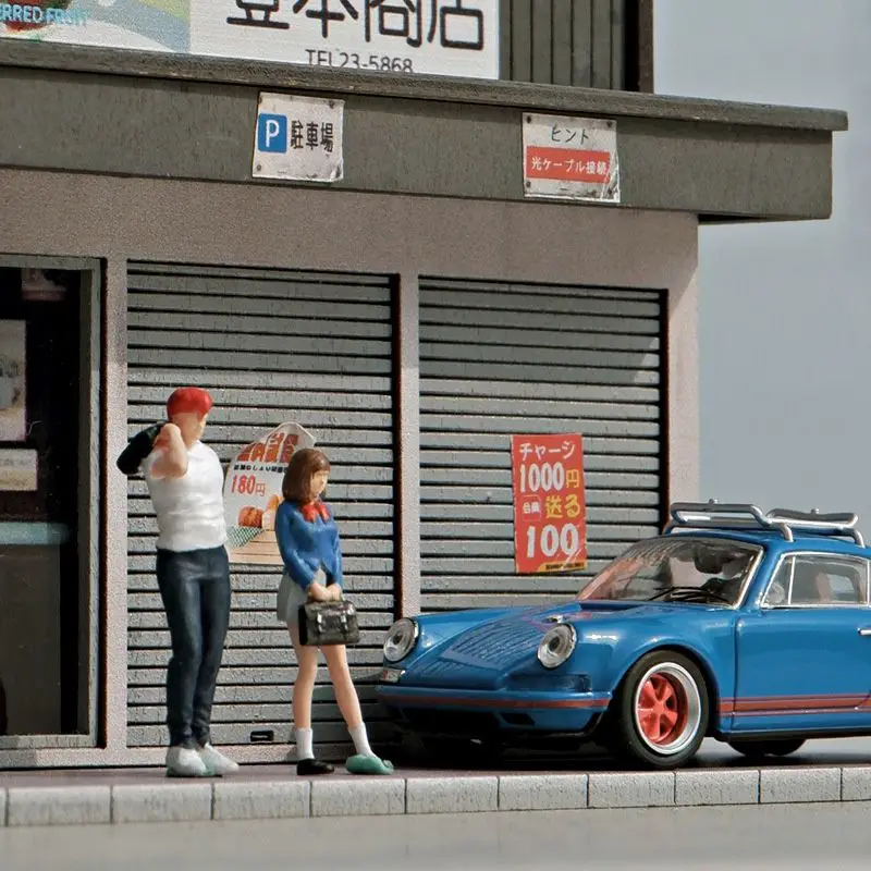 Diorama de resina escala 1:64 Mini figuras Miniatura escenas de garaje Minifiguras modelo Kit DIY artesanía juguetes figura de Anime coleccionable