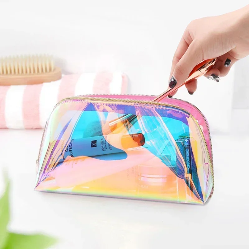 Bling Bling Holographic Beauty Makeup Bag Organizer Pouch Iridescent Clutch Cosmetic Bag Waterproof Dream Colorful Neceser Mujer