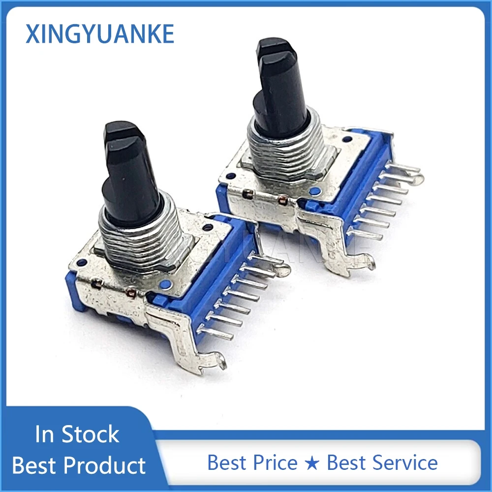 1PCS 142 Type RK14 Duplex C5K C10K C200K 25A20K Horizontal 7-Pin C502 C103 C204 Volume Mixer Potentiometer D Handle 15MM