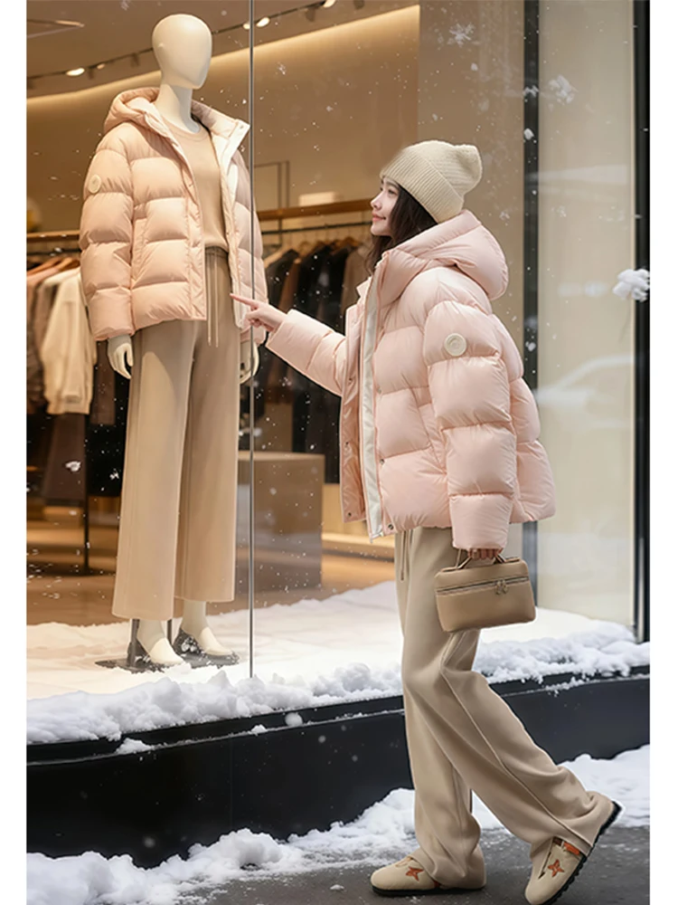 

Модная короткая утепленная хлопковая куртка с капюшоном для женщин, новая зимняя свободная верхняя одежда в корейском стиле, с длинными рукавами, стандартный крой