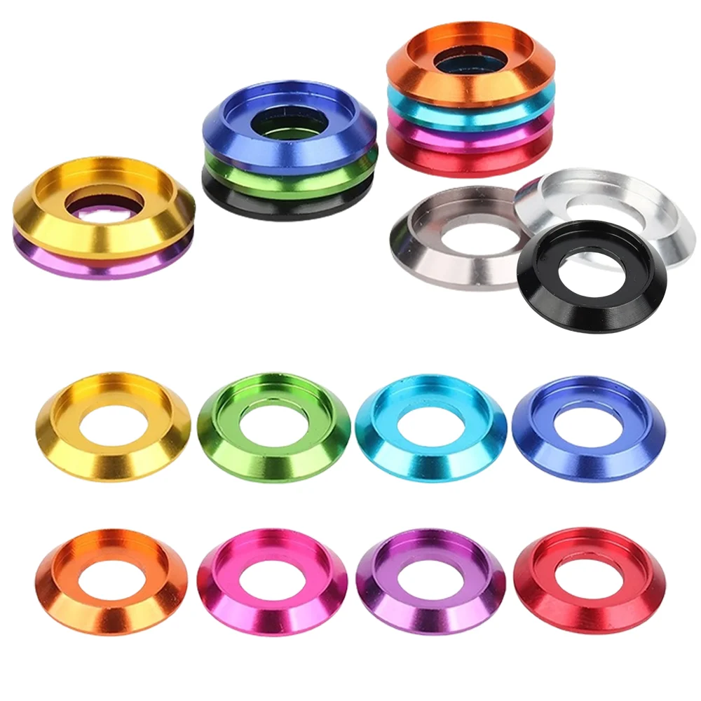 10/20/30pcs Aluminum Round Washer M2 M2.5 M3 M4 M5 M6 M8 Colourful Aluminum Cup Head Washer for ISO7380 Button Head Screw Bolts