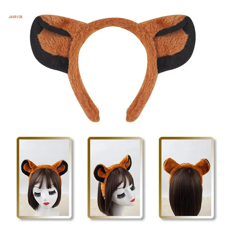 N1HE Capretto Coda Leone con Orecchio Leone Fascia Guanti da Naso Gonna Accessori per Costume Animale per