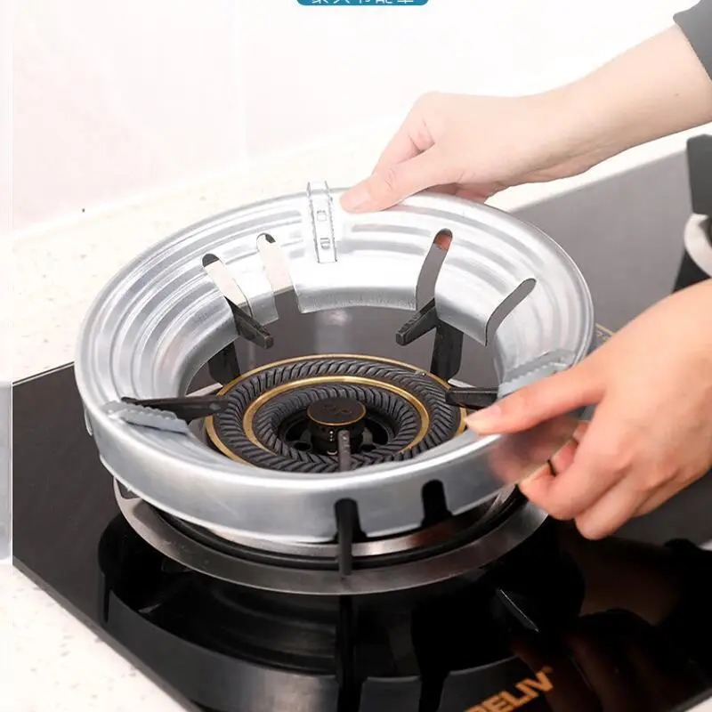 Camping Wind Shield Enameled Steel Heat Concentrator Ring Windproof Bracket for Gas Stove Efficiency Outdoor Picnic Camping Gear