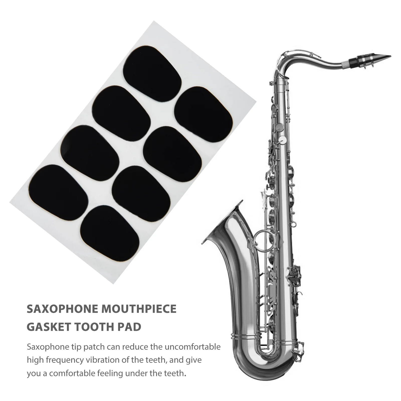 64 Pcs Saxophone Tooth Pad Alto Mouthpiece Classical Pads Oval Cushions Rubber Instrument Child Adhesive