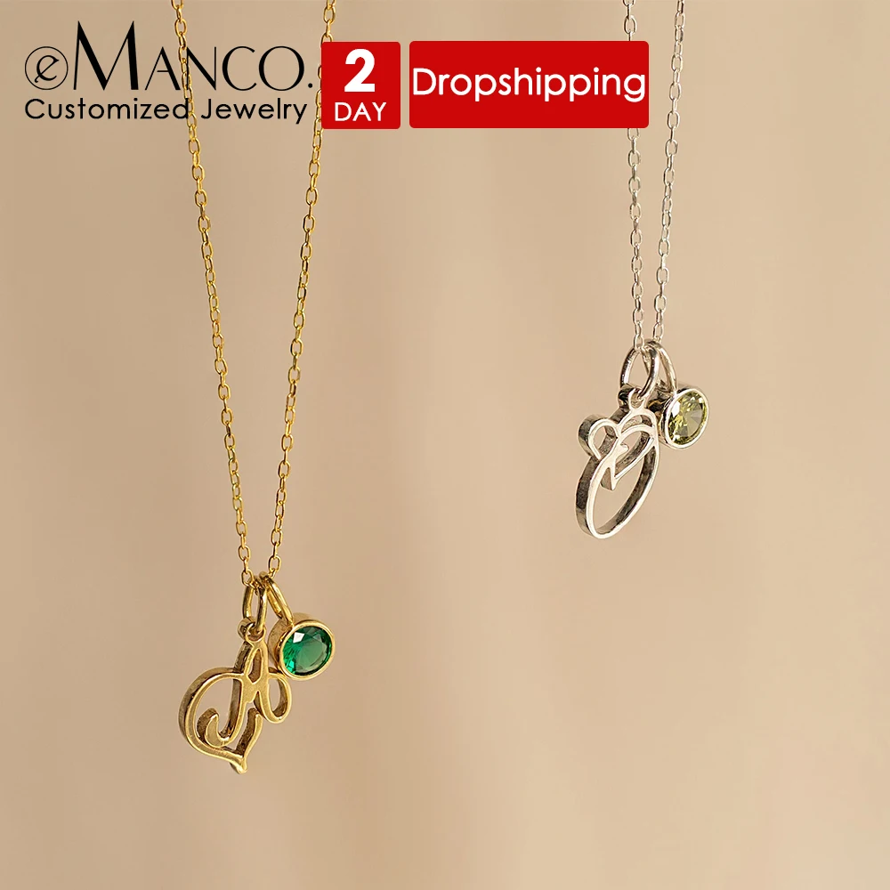 

EManco тонкая цепочка-цепочка DIY персонализированное художественное письмо камень по индивидуальному заказу ожерелье модные ювелирные изделия из нержавеющей стали