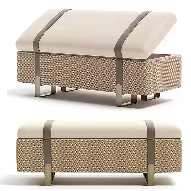 New Designs Custom-Made Luxury Storage Ottoman Luxury End of Bed Bench for Bedroom Home Hotel Furniture