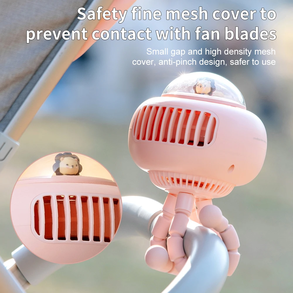 Портативный вентилятор для коляски, 130 °   Автоматический осциллирующий вентилятор, перезаряжаемый вентилятор емкостью 3600 мАч, зажим для штатива или ручной охлаждающий вентилятор для путешествий