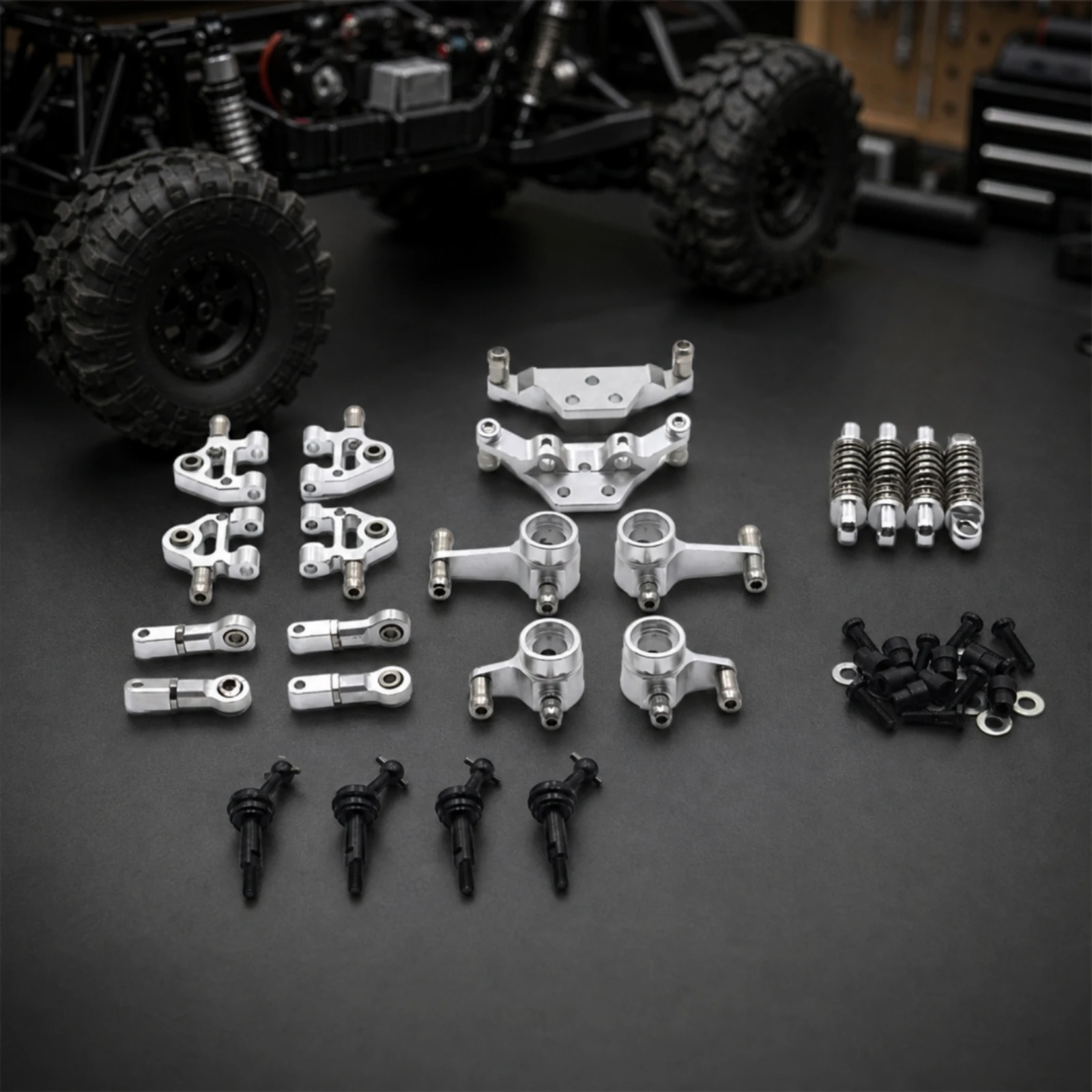 RC Car Shock-Absorbing System Kit Metal Steering Cup Kit Upgrade Parts Complete Hardware Easy Installation for Hobbyists