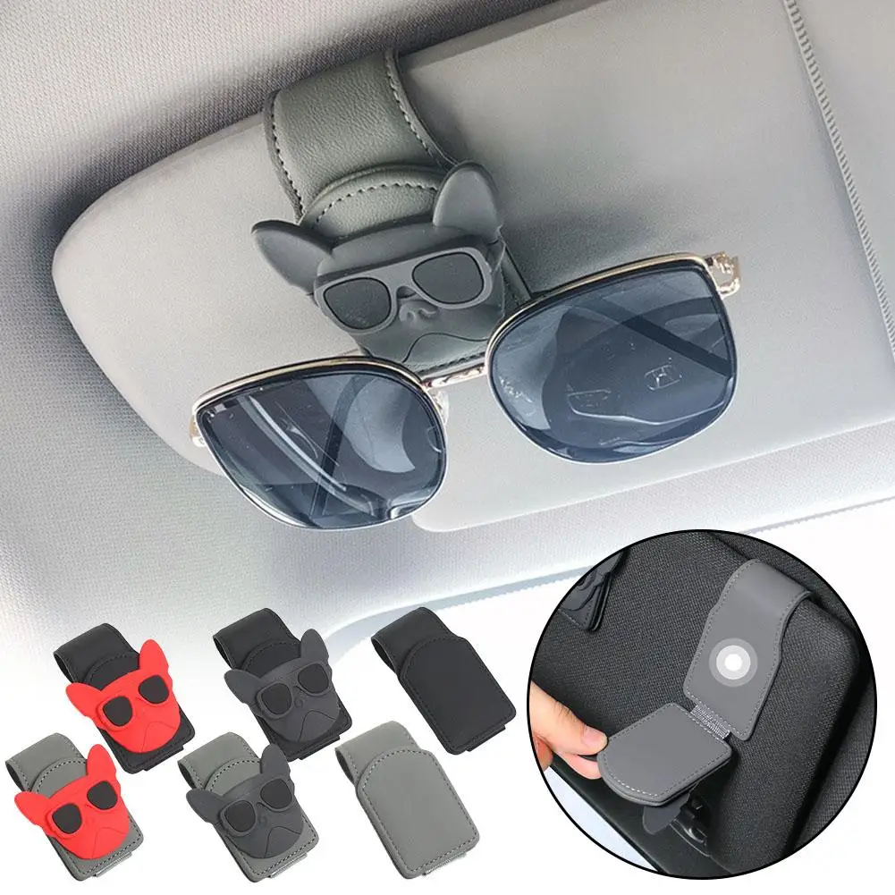 

Car Cute Cartoon Panda Glasses Clip Car Visor Storage Multifunctional Sunglasses Card Artifact Creative Clip Puppy Ticket B6A0