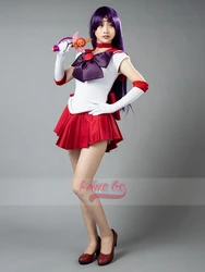 Anime Sailor Mars Hino Rei Cosplay Kostüm Kleid Handschuhe Schleifen Roter Anzug Perücke mp 000570