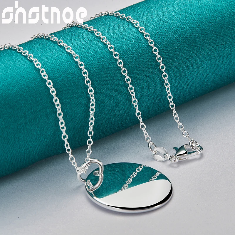 16-30 cali O-Chain 925 Sterling Silver okrągła etykieta naszyjnik dla kobiet akcesoria ślubne dla nowożeńców urodziny urok biżuterii