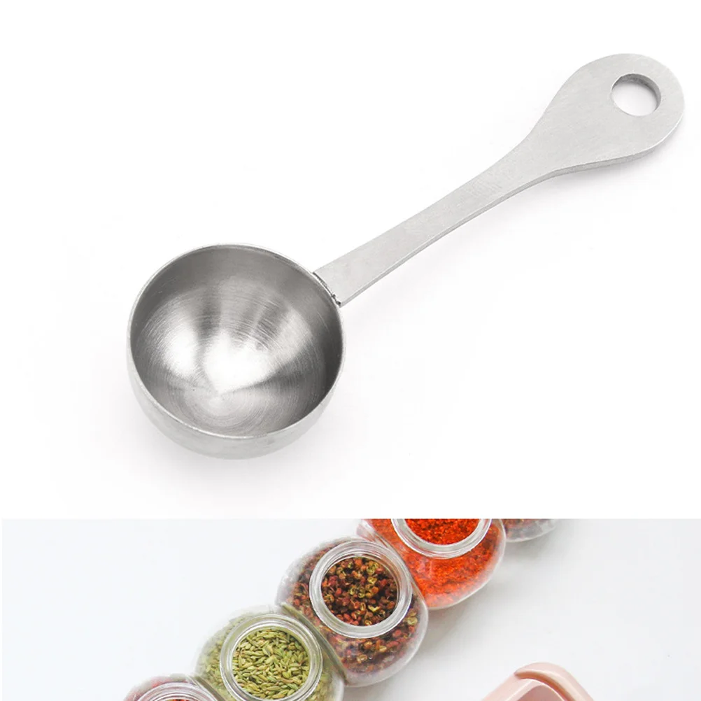 

2Pcs Stainless Steel Measuring Spoons Coffee Tea Sugar Long Handle Baking Accessories Silver Easy to Use