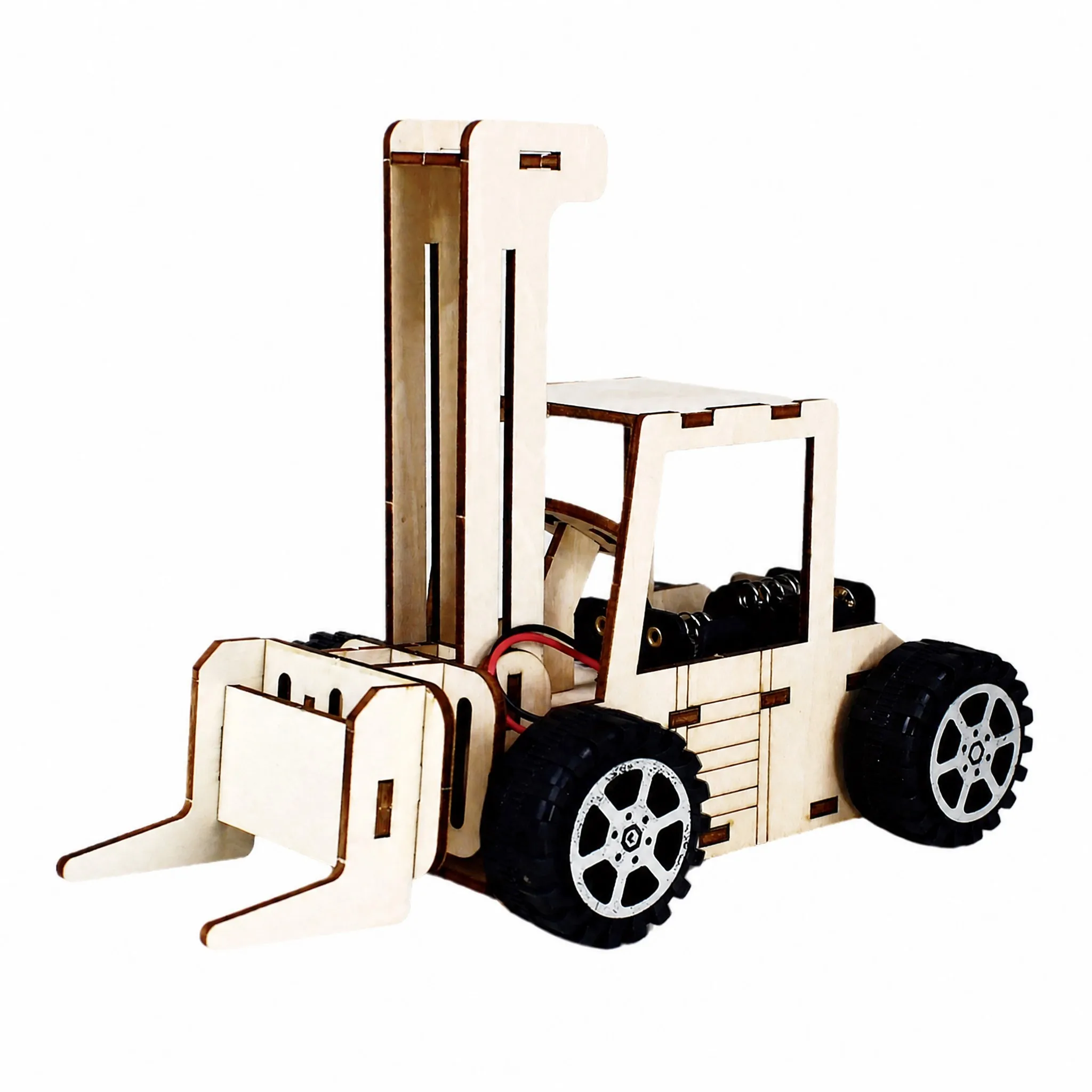 DIY Montessori Wooden Forklift Teaching Aid Kit Kids Science Experiment Project School Elementary Educational Toy Model Gift Fun