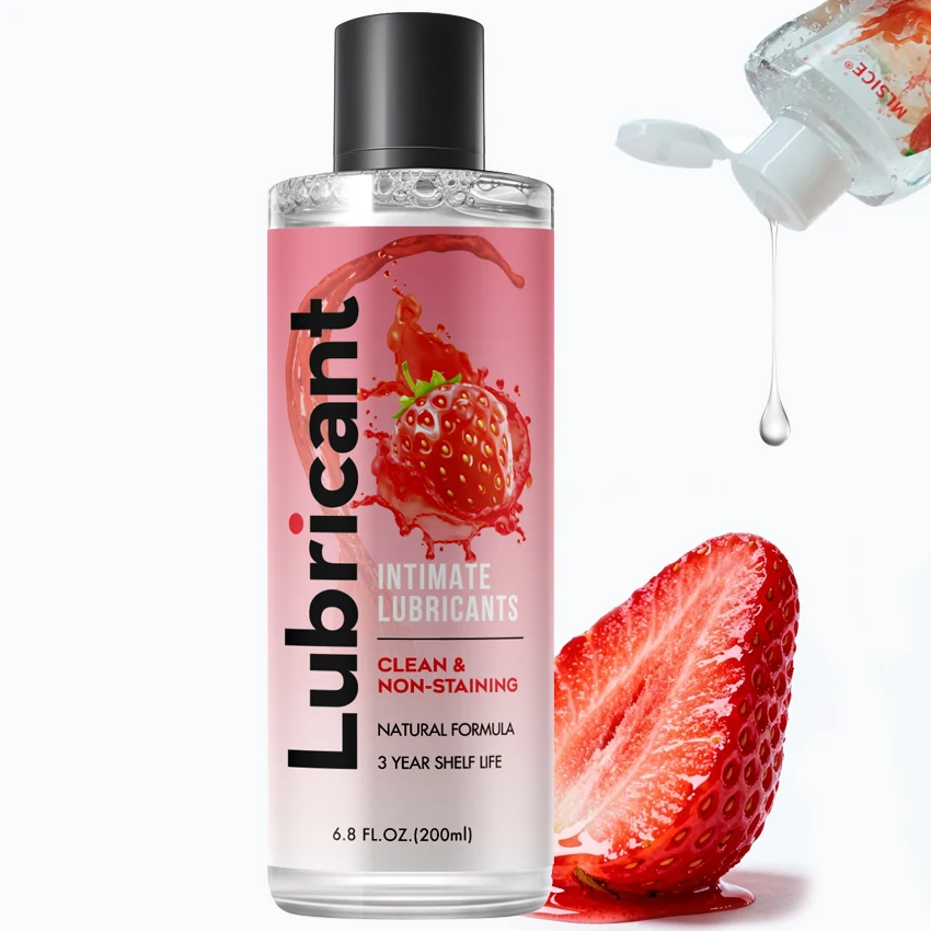 Lubricación soluble en agua de frutas, lubricantes de Gel a base de agua, sexo íntimo para adultos, hombres, mujeres, cuerpo Gay, fragancia de fresa Sexy