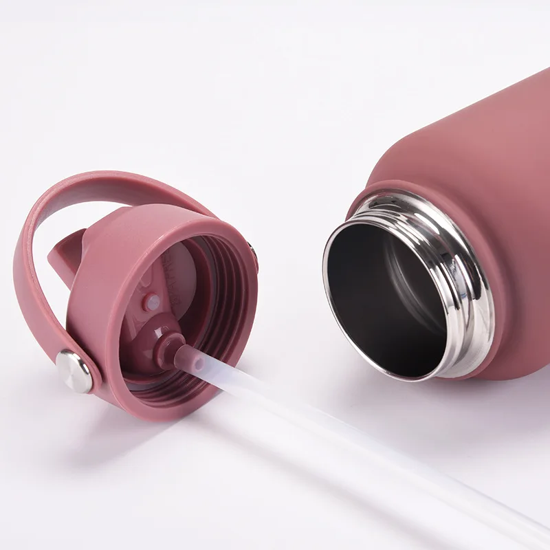 PuraCool Custom Water Bottle 650ml/22oz Insulated Thermos Personalized Tumbler Flask with Straw