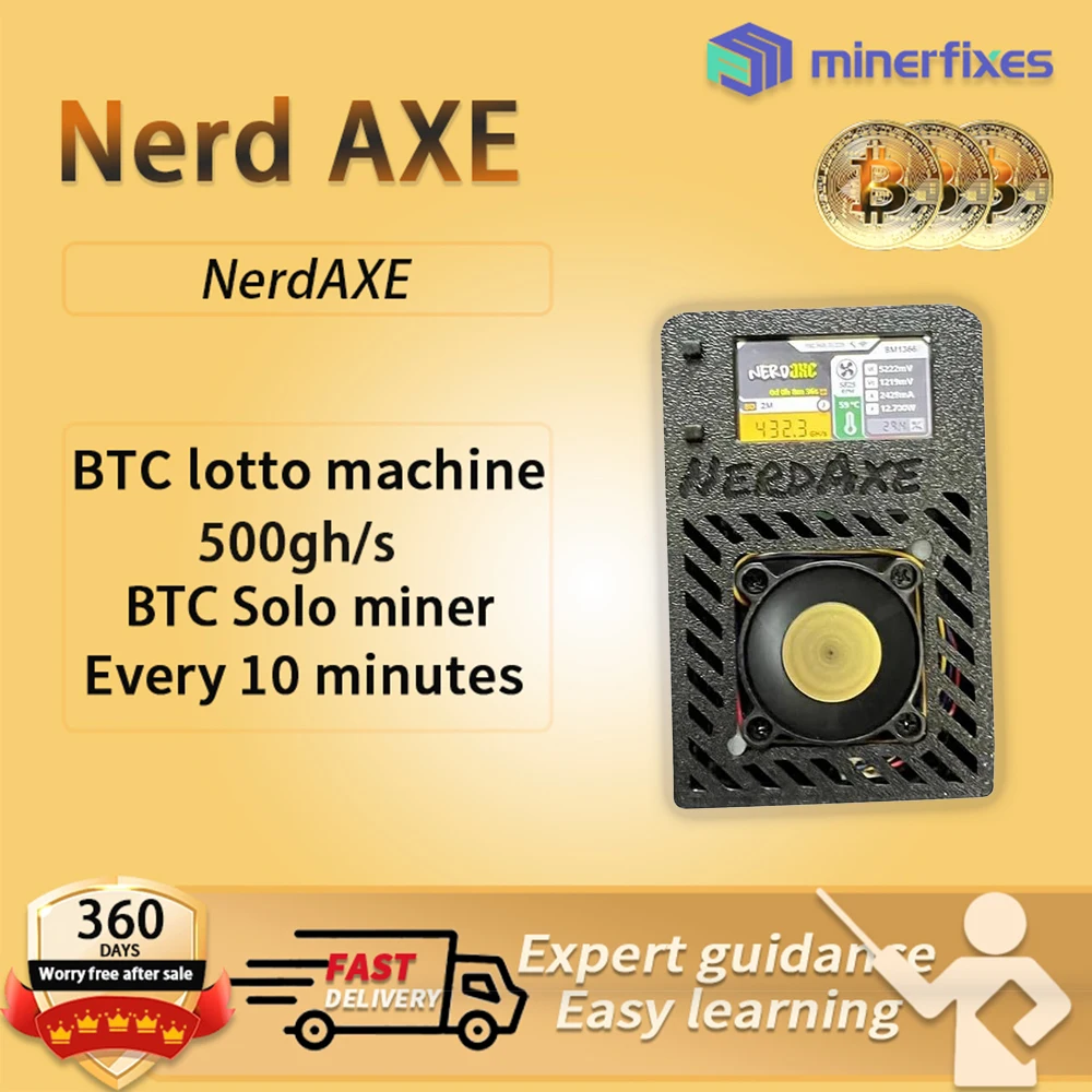 

NerdAxe Bitaxe Ultra BM1366 Asic Chip 500Gh/s Full Kit with Lilygo Display Bitcoin ASIC Micro Miner Solo Lottery Miner Home Use