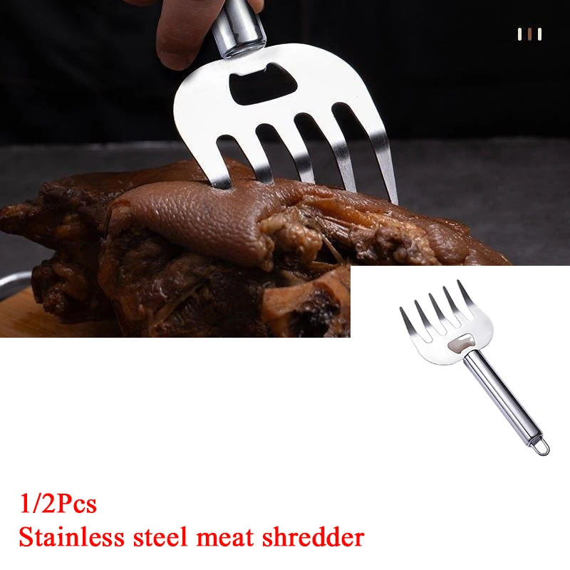 

Stainless Steel Chopping Claws Ergonomic Food Shredding Fork Insulated Kitchen Tools Easily Chop Chicken And Beef For Grilling