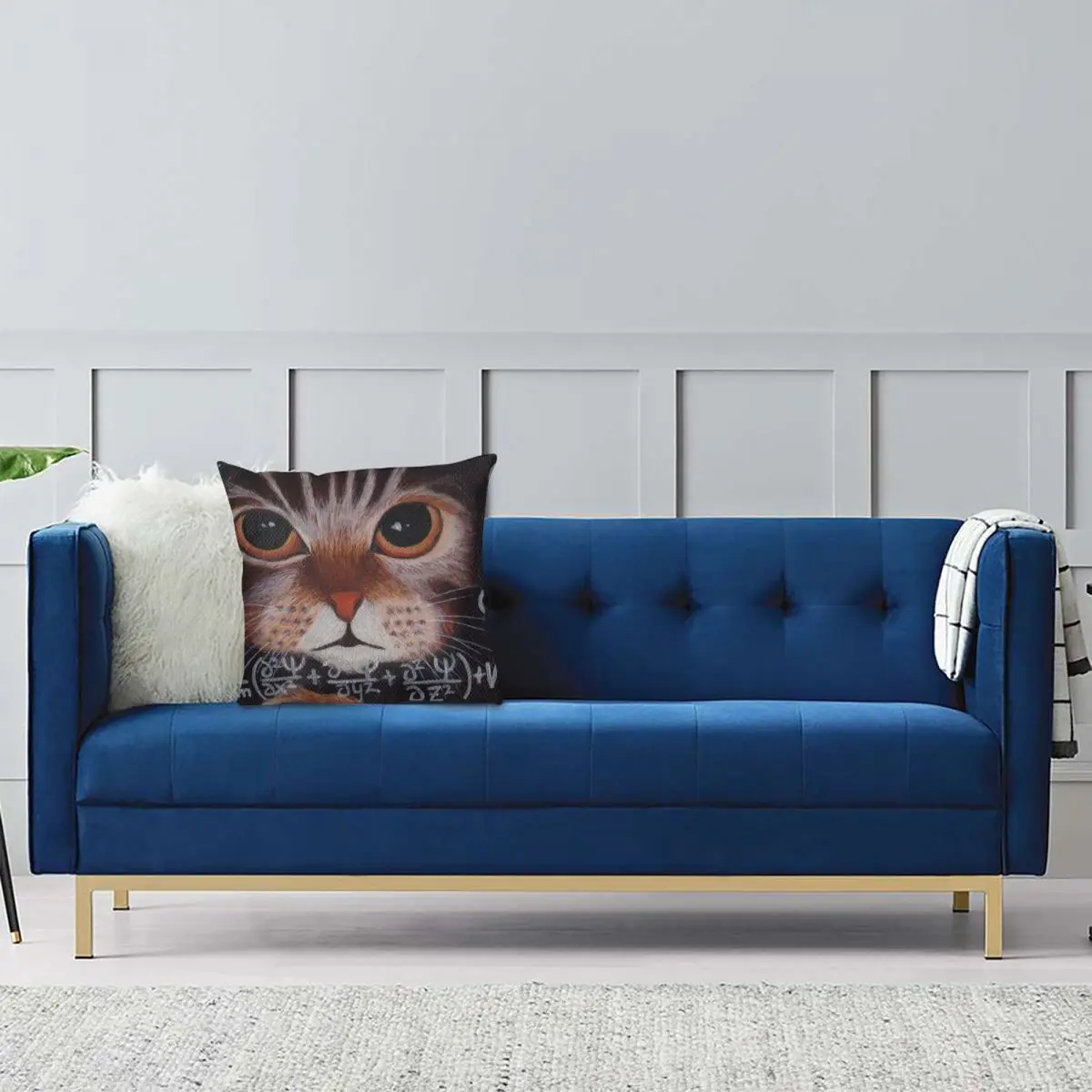 Schrodinger Cat Kitty Science Physics Pillowcase Printed Polyester Cushion Cover Gift Throw Pillow Case Cover Zippered 40*40cm