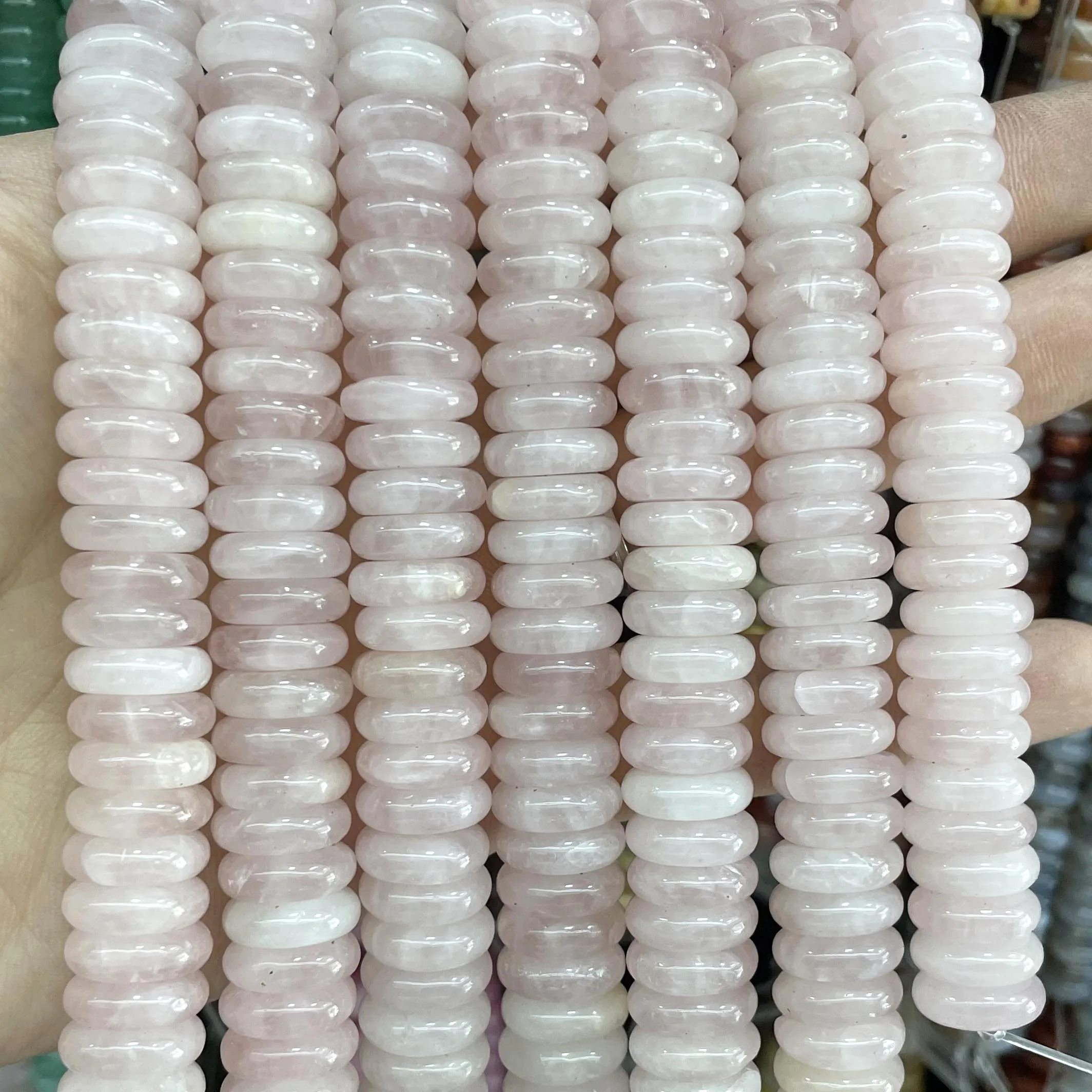 4X12MM Naturstein Rondelle 7 Chakra Quarz Jaspis Achate Flache Runde Spacer Perlen Für Schmuck Machen DIY armband Zubehör – Detail 9
