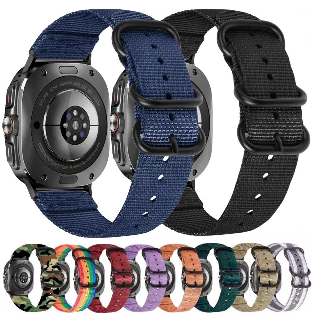 Nylon Strap for Samsung Galaxy Watch 8 44mm 40mm 8 Classic 46mm Breathable Replacement Wristband for Galaxy Watch 8 Ultra 47mm