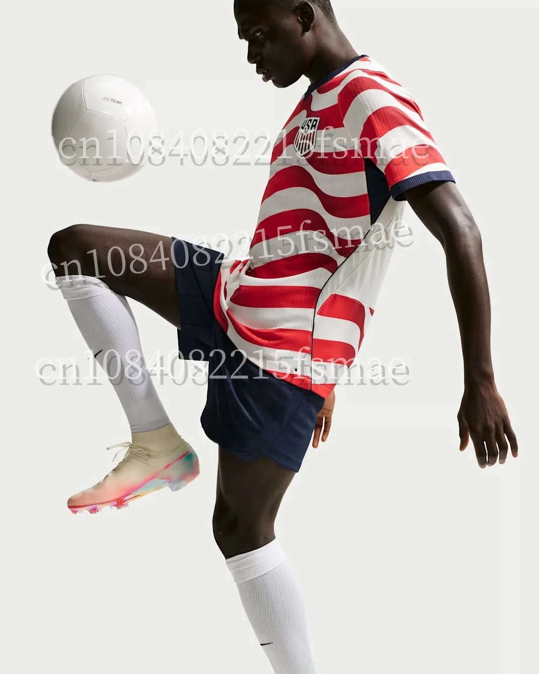 חולצת כדורגל אמריקאית 2026 אדומה לבנה עם פסים, בגדי ספורט, מדי אימון, לגברים, ילדים, אוהדי קבוצות, צווארון עגול