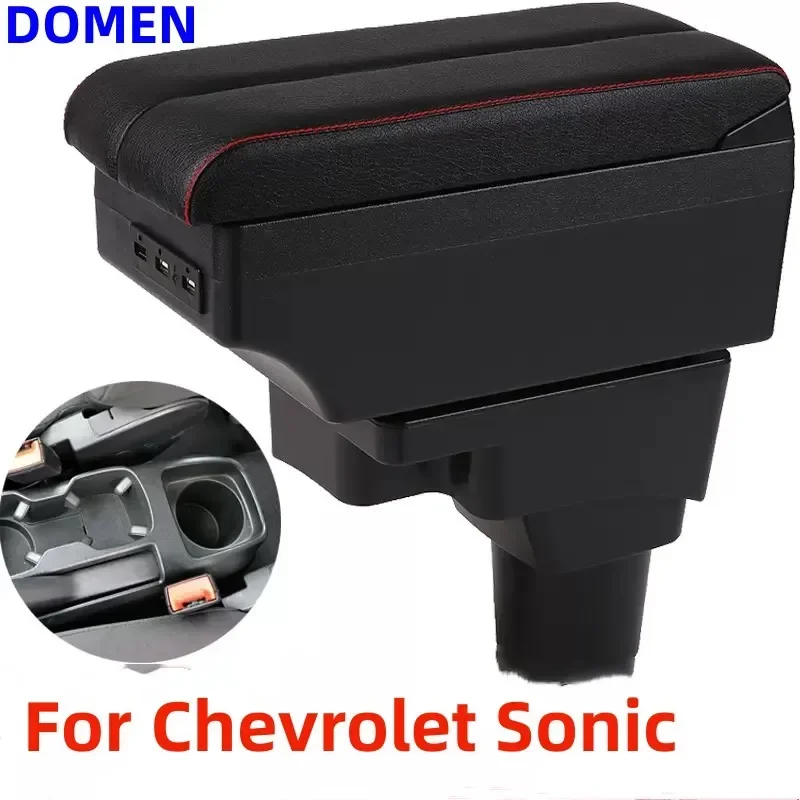 

For Chevrolet Sonic Armrest For Chevrolet Aveo Armrest box Car Retrofit parts Interior Storage box Auto parts USB