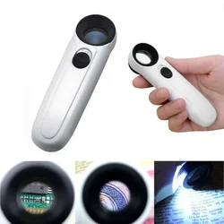 40x 3.5mm LED Light Handheld magnifying glass Microscope  Illuminated Magnifier Loupe lamp for Jewelry PCB Boards repair tools