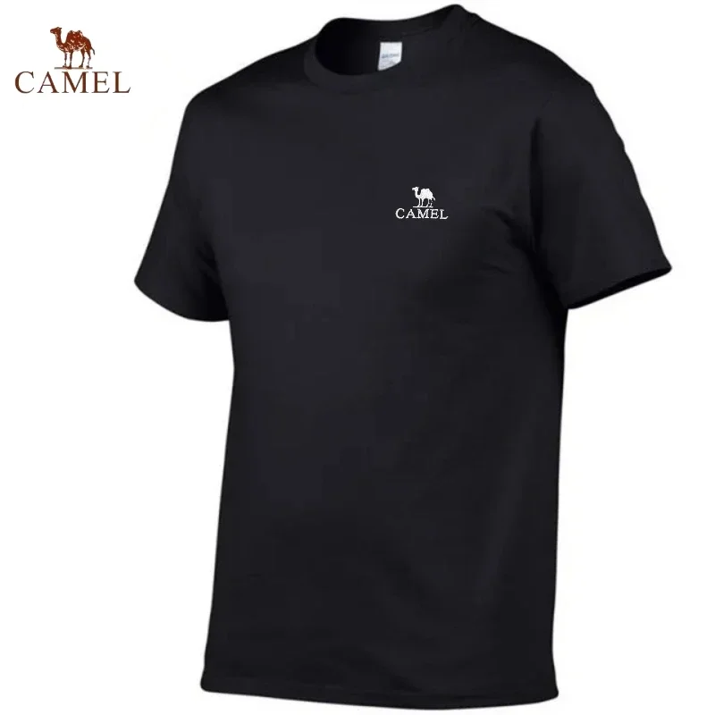 

2024 New brand Camel Men's T-shirt, 100% cotton, short sleeve, comfortable outdoor sports polo, casual fashion, summer