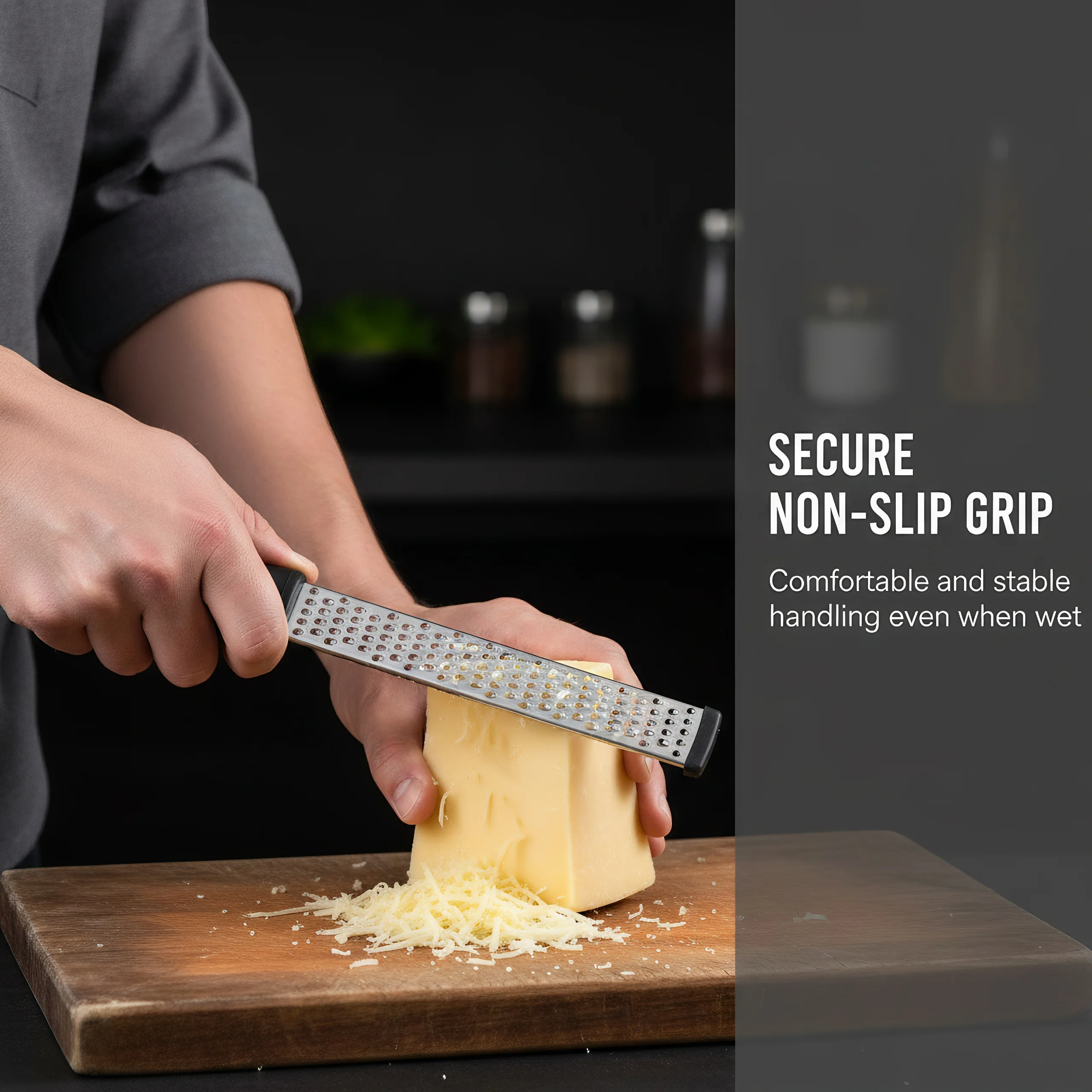 مبشرة الجبن والخضروات من الفولاذ المقاوم للصدأ قطعة واحدة - مقبض بلاستيكي قبضة مريحة أداة مطبخ متينة سهلة التنظيف للطهي المنزلي #1