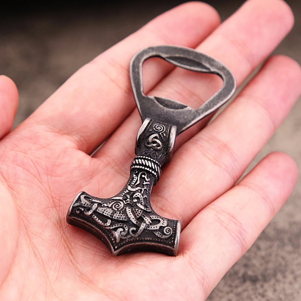 Fashion Vintage Nordic Viking Thor\'s Hammer Bottle Opener Punk 316L Stainless Steel Corkscrew Cool Gift Accessories Dropshipping