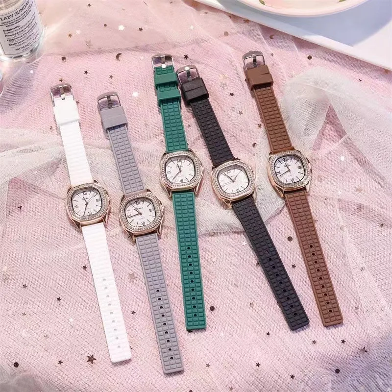 

Fashion Square Light Luxury Women for Watch Set Leather Ladies Watches Female Simple Quartz Wristwatches Students' Reloj Mujer