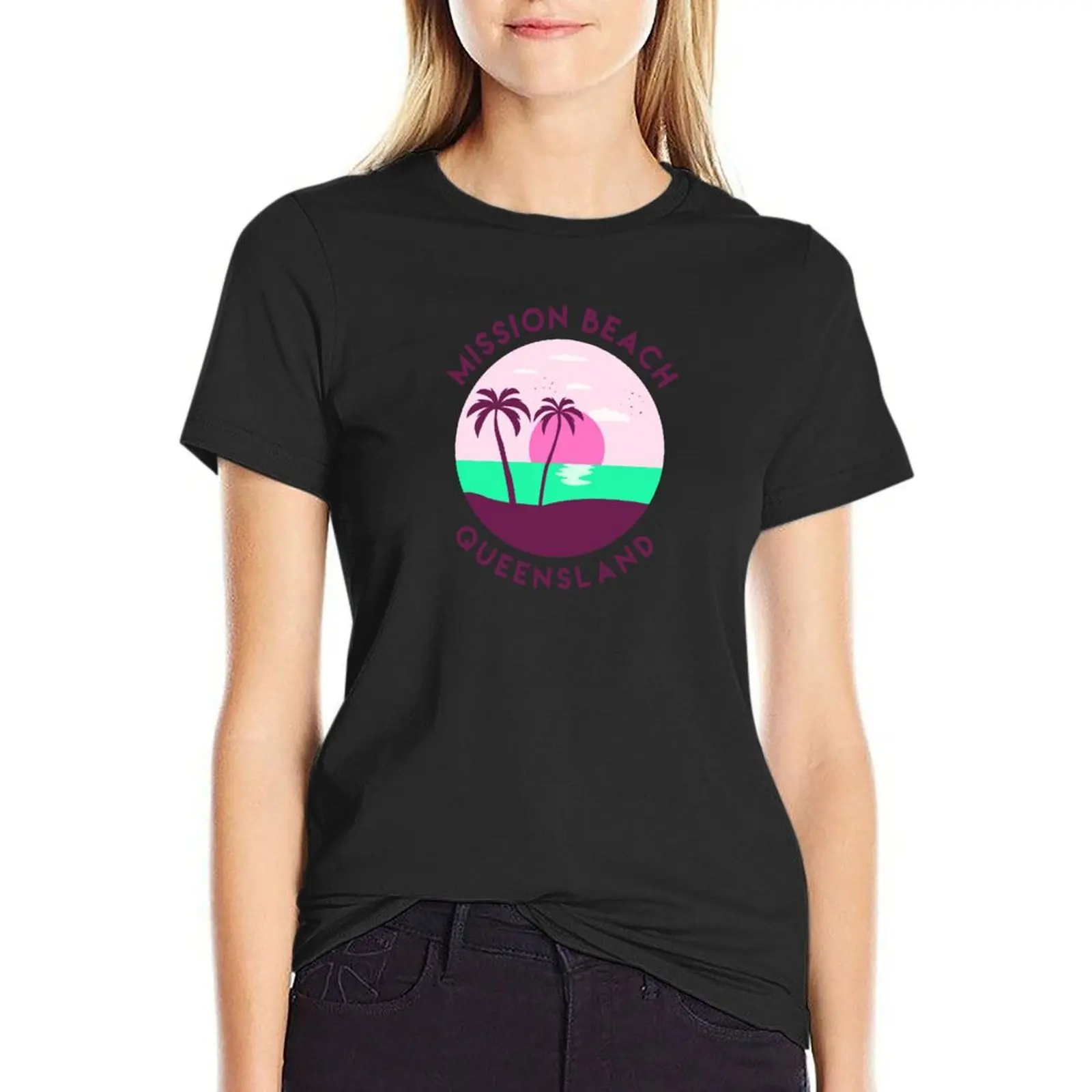 Mission Beach Queensland Landscape seascape T-Shirt summer top female plus size tops tight shirts for Women