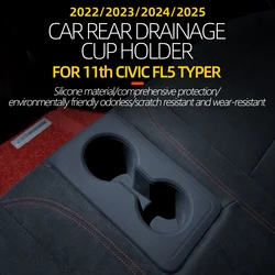 For 2022 2023 2024 2025 Honda Civic FL5 TYPE-R Silicone Cup Cover Rear Seat Anti slip and Leak proof Cup Mat Automotive Interior