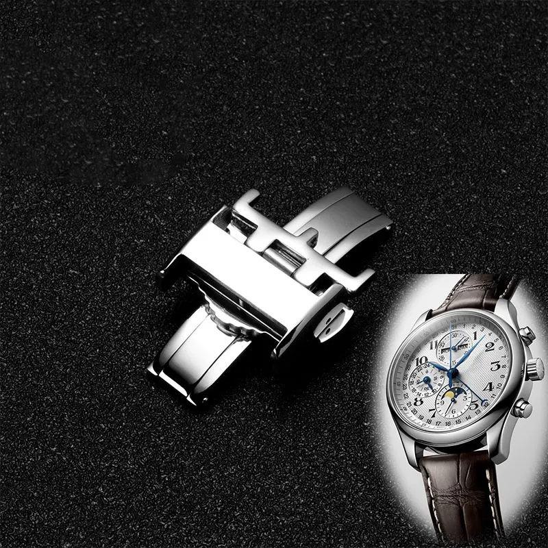 Watch Clasp Watchband Buckle Double Press Butterfly Buckle Fit Longines Master Collection  Watch Parts Watch Accessories