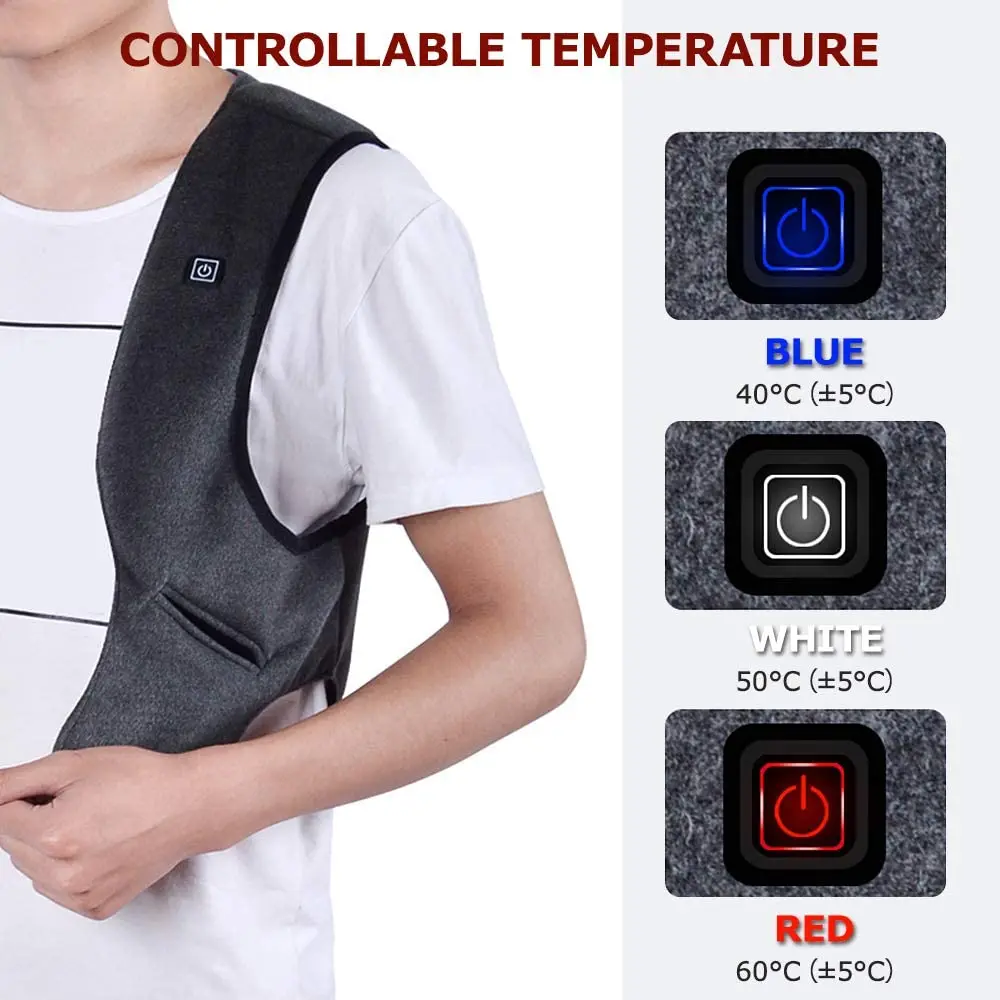 Men Autumn And Winter High Quality Heated Vest Electric Heated Vest Men Graphene Heat Coat USB Heating Padded Vest