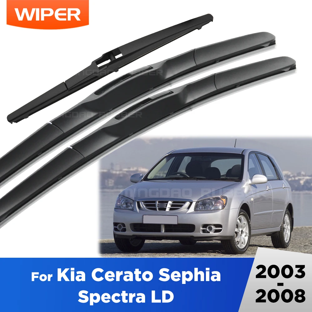 Para Kia Cerato Sephia Spectra LD 2003-2008 2004 limpiaparabrisas delantero y trasero limpiaparabrisas cepillos de ventana 24 "+ 16" + 14"