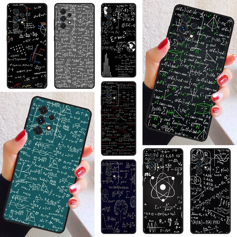 Funny Math Science Physics Symbol Phone Case For Samsung Galaxy A52 A72 A73 A20e A21S A50 A70 A42 A31 A40 A51 A71 A32 A80 A91