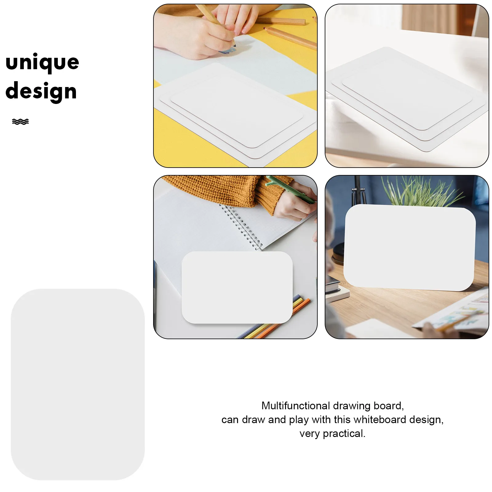 

3pcs Dry Erase Whiteboard Sturdy Mdf Portable Writing Board Multifunctional Office Chalkboard Small Erasable Notepad For