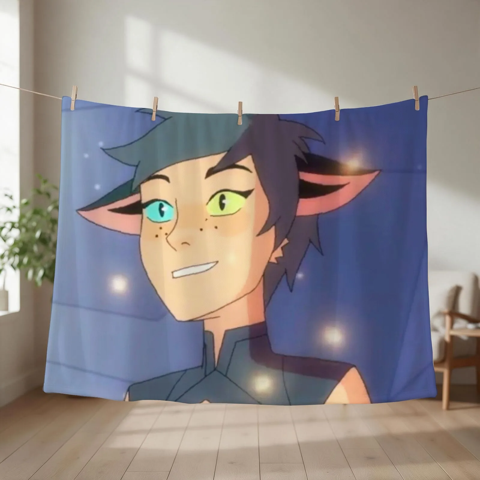 Happy Catra Throw Blanket couch cozy soft plush fuzzy picnic outdoor blanket