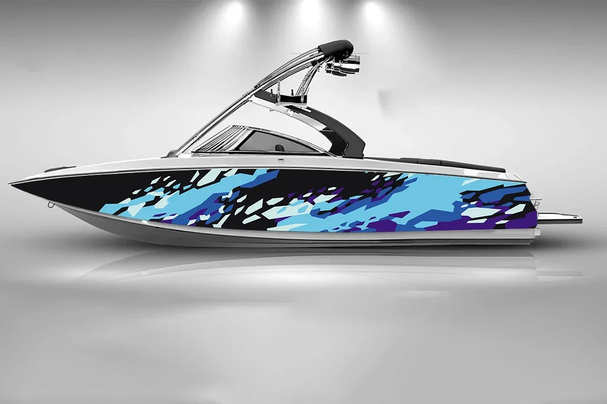 Colorful Irregular Abstraction Fragment Cool Boat Sticker Vinyl Ship Pontoon Deck Boat Fishing Decorative Pontoon Boats Decal