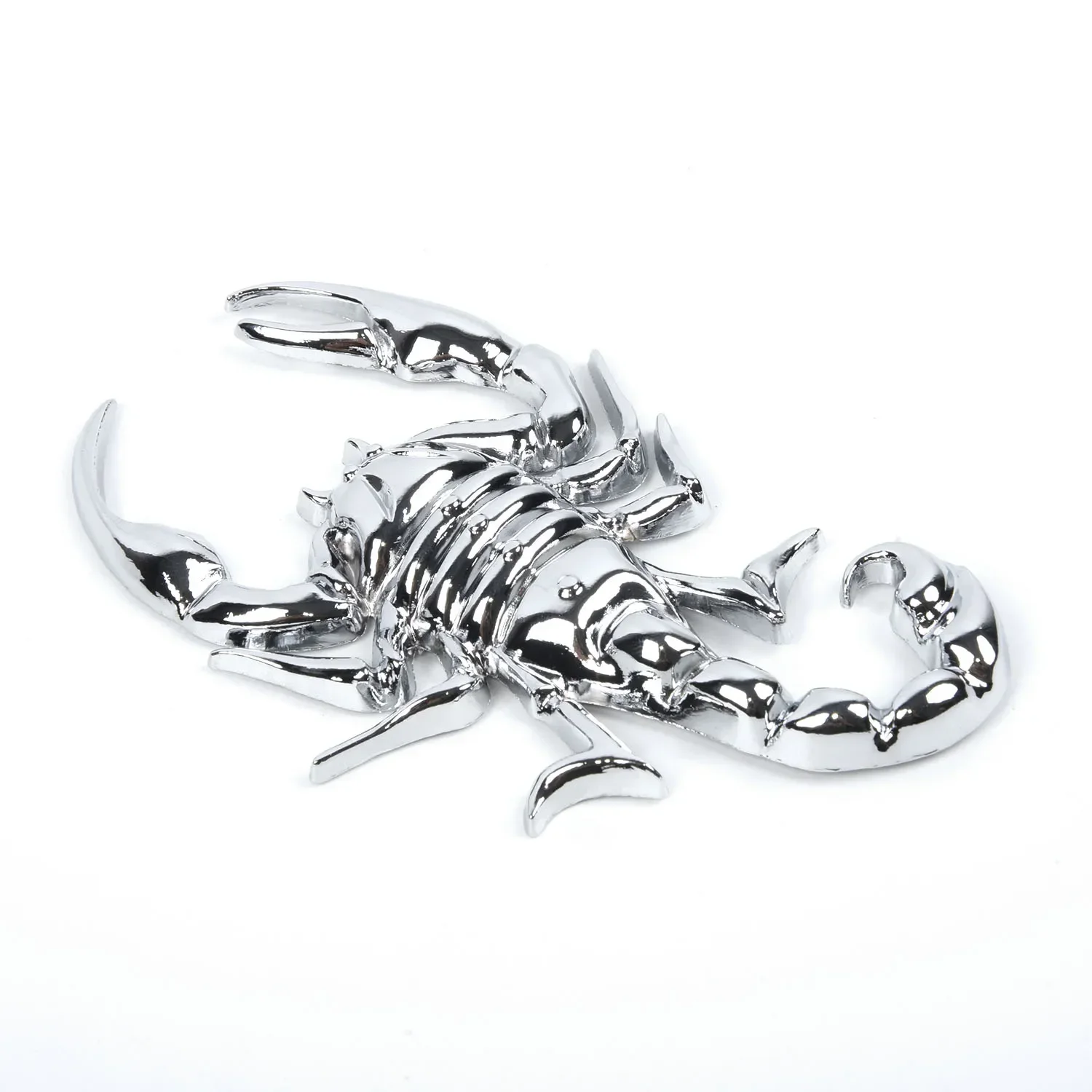 3D Adesivo Paster Chrome Scorpion Badge, Emblema da motocicleta, Decoração Decalque Metal, Silver Car Styling Acessórios