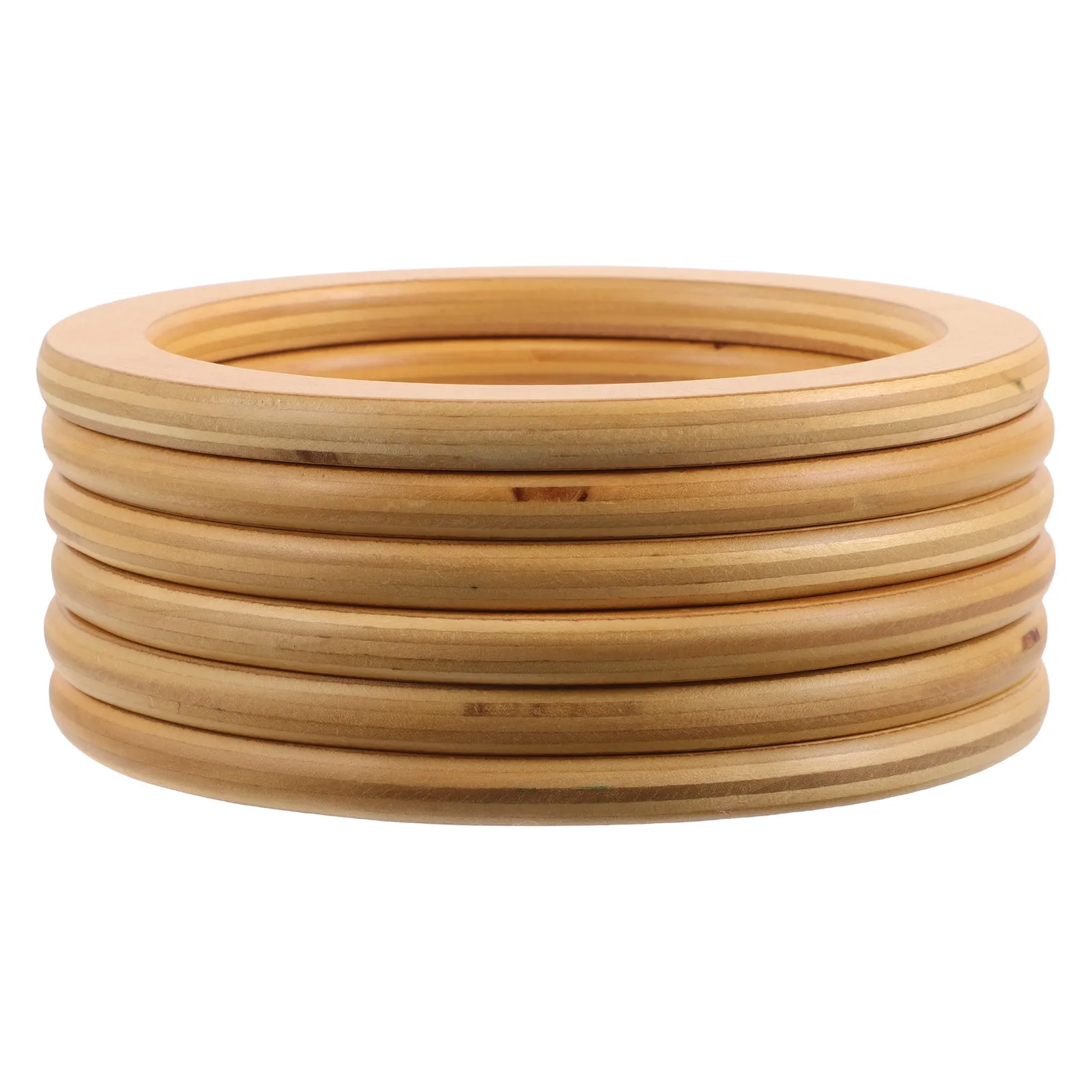 

6Pcs Wooden Round Purse Handles Natural Wood Grain DIY Bag Making Accessories for Tote Beach Macrame Handmade Clutch Bags