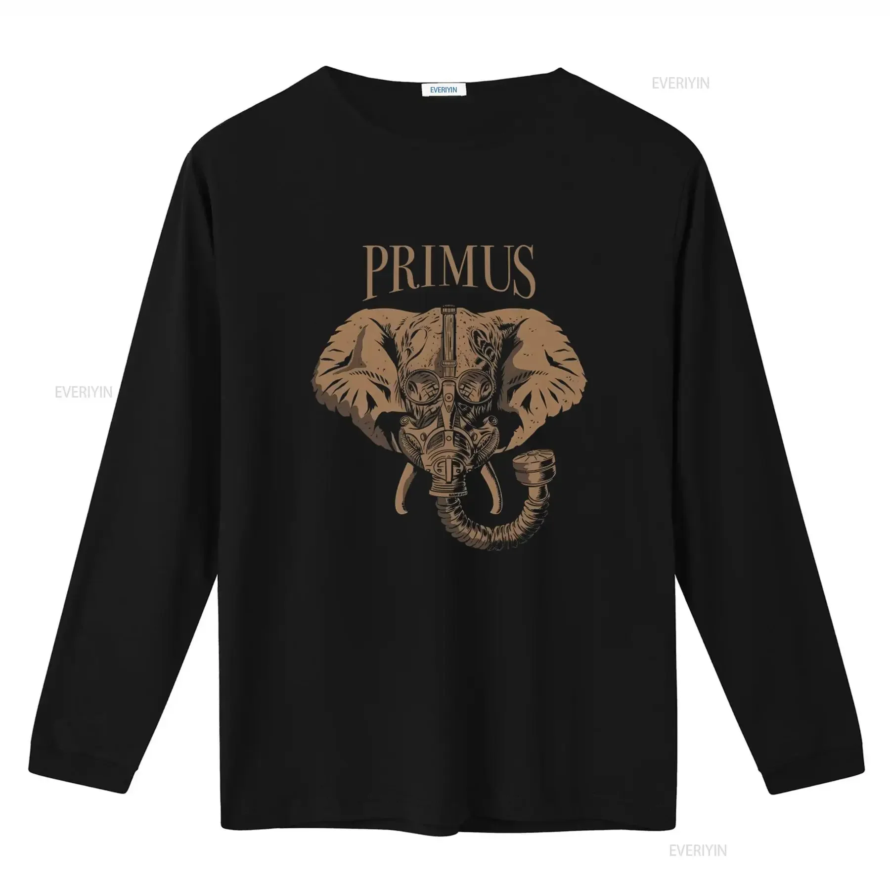 Cotton T Shirt Primus Steampunk Elephant Design Les Claypool Larry LaLonde Tim Alexander vintage Washed Breathable Casual