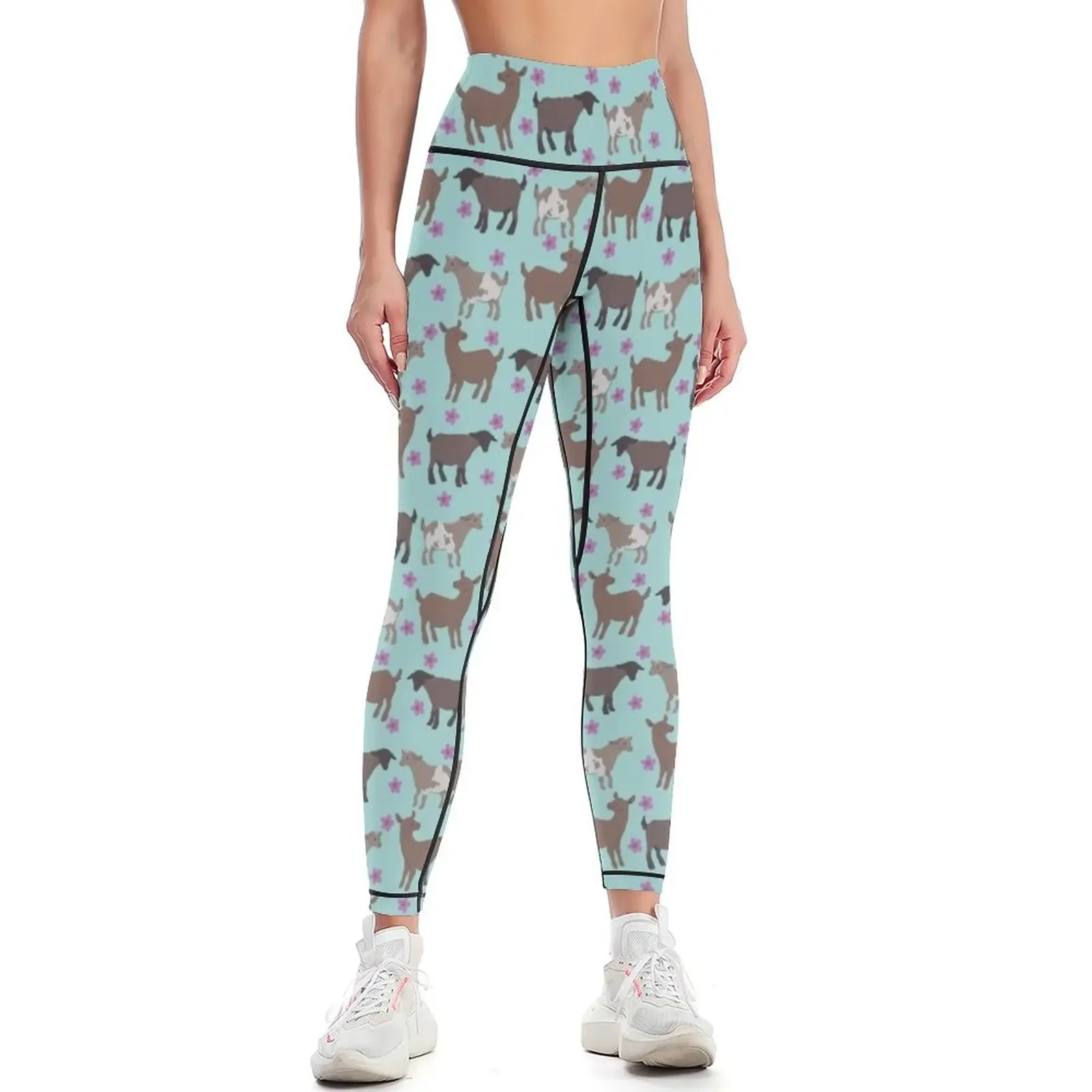 

Goats n' Flowers Leggings Legging sexy woman Women's fitness sporty woman push up Fitness woman Womens Leggings
